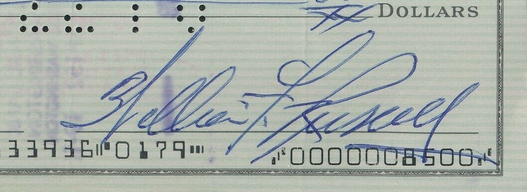 Bill Russell HOF Autographed/Signed 1978 Bank Check Boston Celtics PSA/DNA