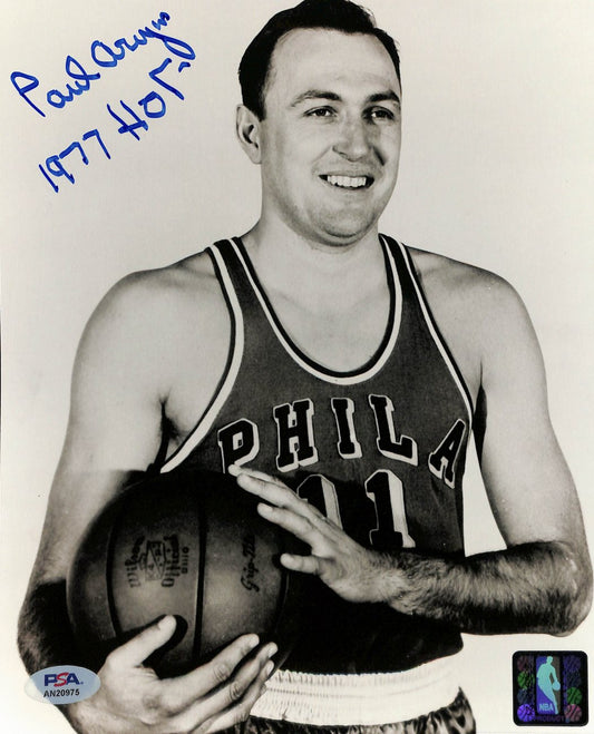 Paul Arizin HOF Signed/Auto 8x10 Photo Philadelphia 76ers PSA/DNA 189059
