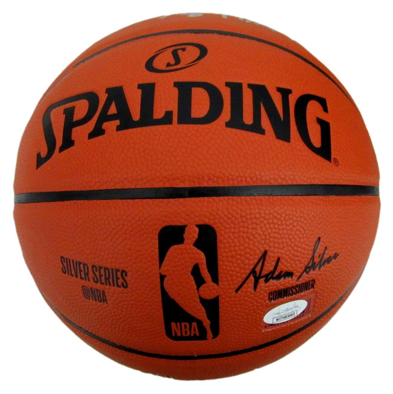 Alex English HOF Nuggets Signed/Inscr Spalding NBA Basketball JSA 159273