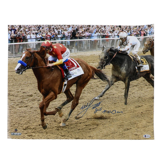 Triple Crown Winner Mike Smith Inscribed/Autographed 16x20 Photo Beckett 187638