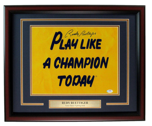 Rudy Ruettiger Autographed 11x14 Photo Notre Dame Framed PSA/DNA 179791