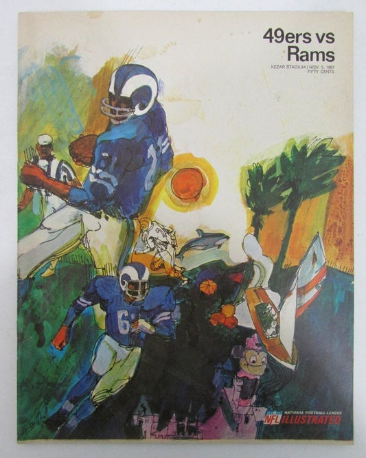 1967 San Francisco 49ers vs. LA Rams NFL Illustrated Program 128507