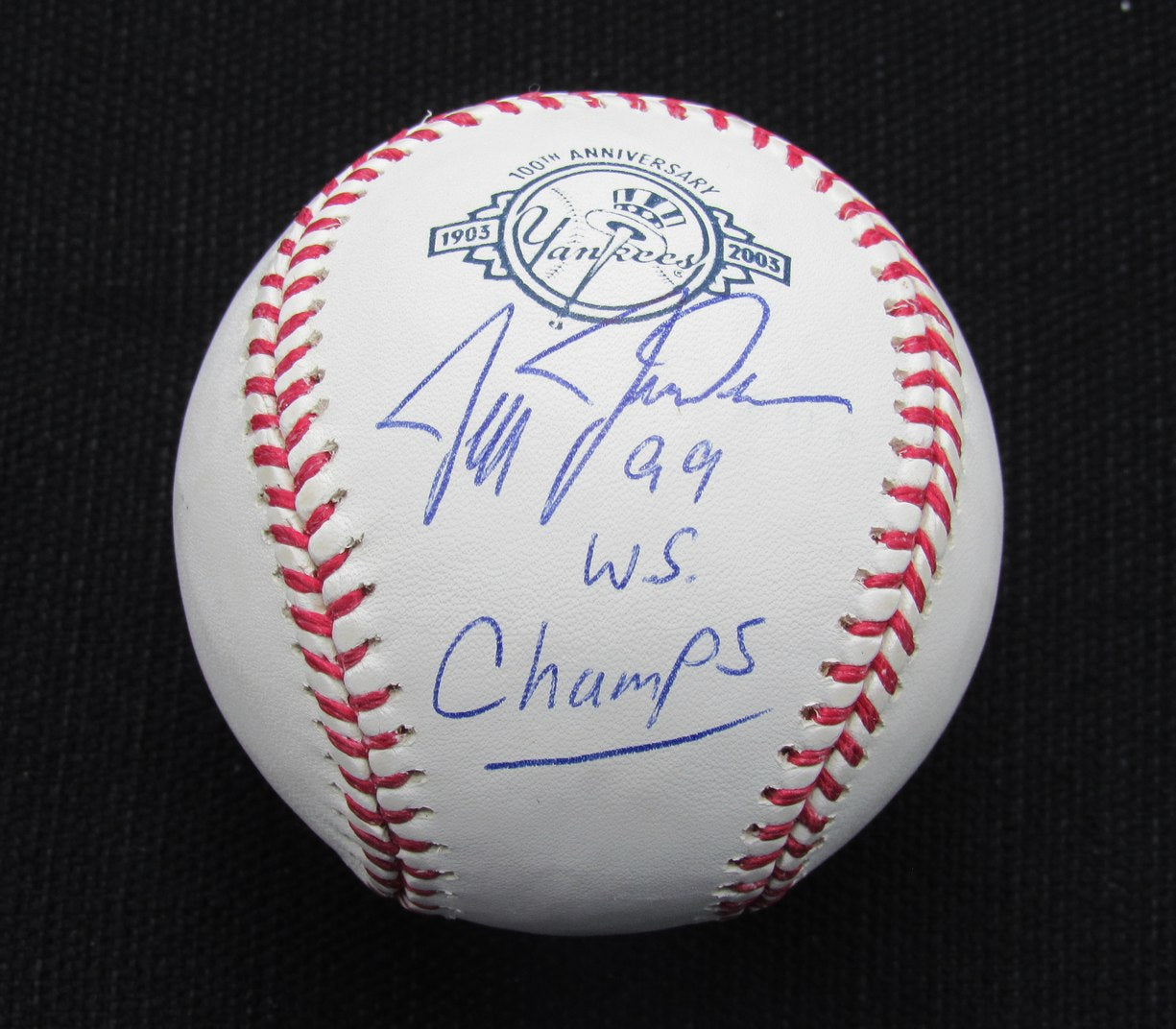 Jeff Juden Signed/Auto Yankees 100th OML Baseball MAB Inscr 187033