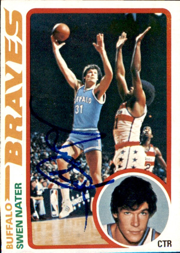 Swen Nater Autographed 1978-79 TOPPS Basketball Card #23 Braves 182987