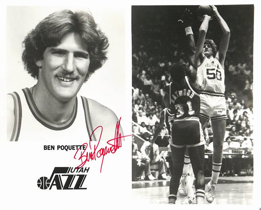 Ben Poquette Utah Jazz Vintage Team Issued Signed/Auto 8x10 Photo 189093