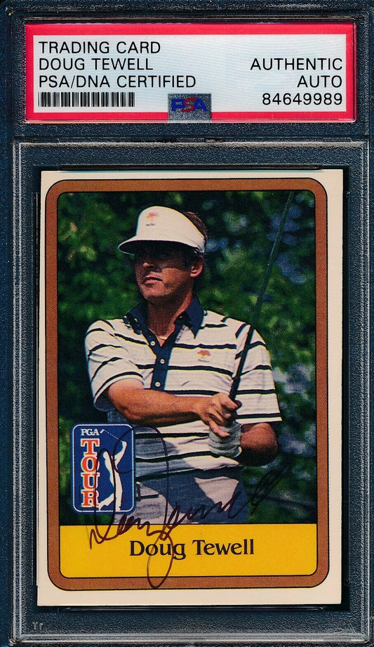 1981 DONRUSS PGA Doug Tewell #17 Authentic Card Signed PSA/DNA 176008