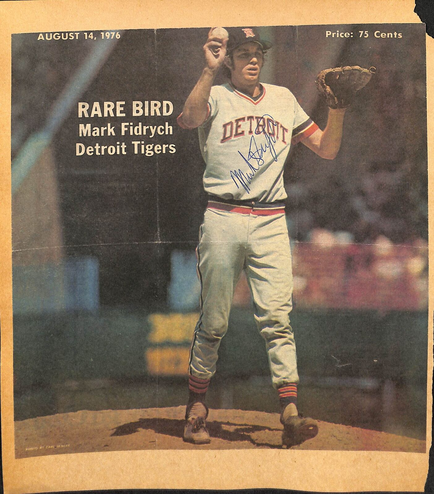 Mark Fidrych Detroit Tigers Signed 10x12 Sporting News Cover 180766