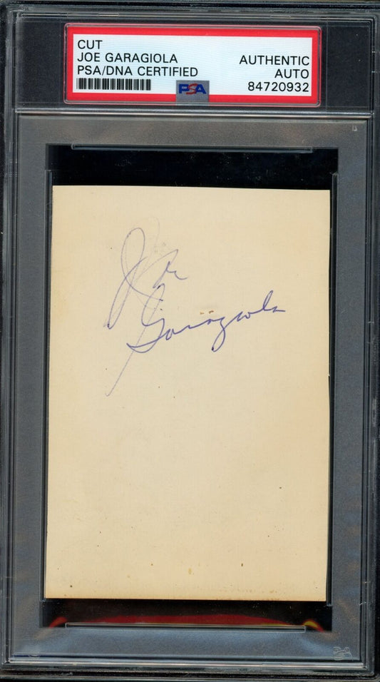 Joe Garagiola HOF Autographed Cut Card St. Louis Cardinals PSA/DNA