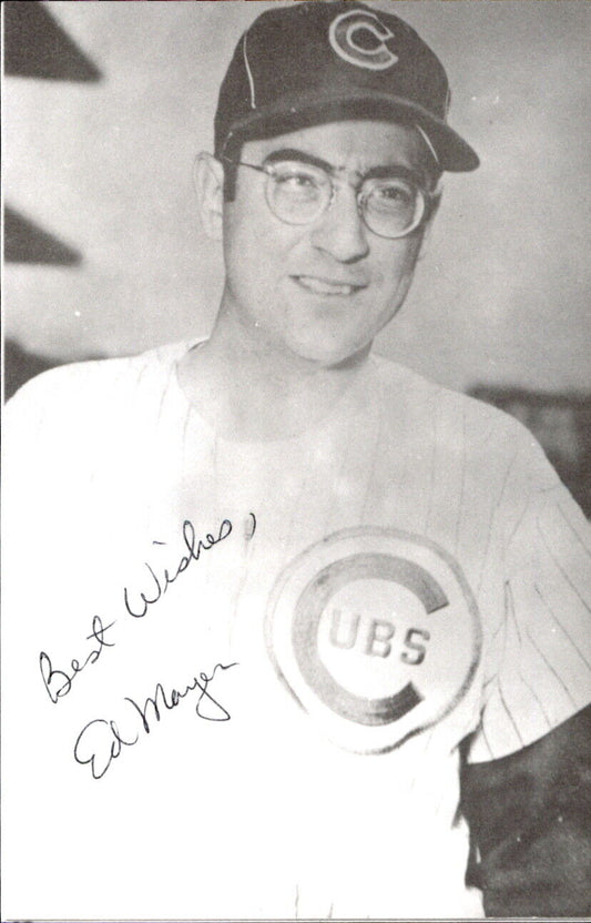 Ed Mayer Chicago Cubs Signed/Autographed 3x5  Photo 178613