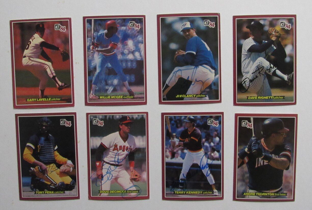 Lot of 22 Signed/Autograph 1984 Donruss Action All Stars Jumbo Postcards 166774