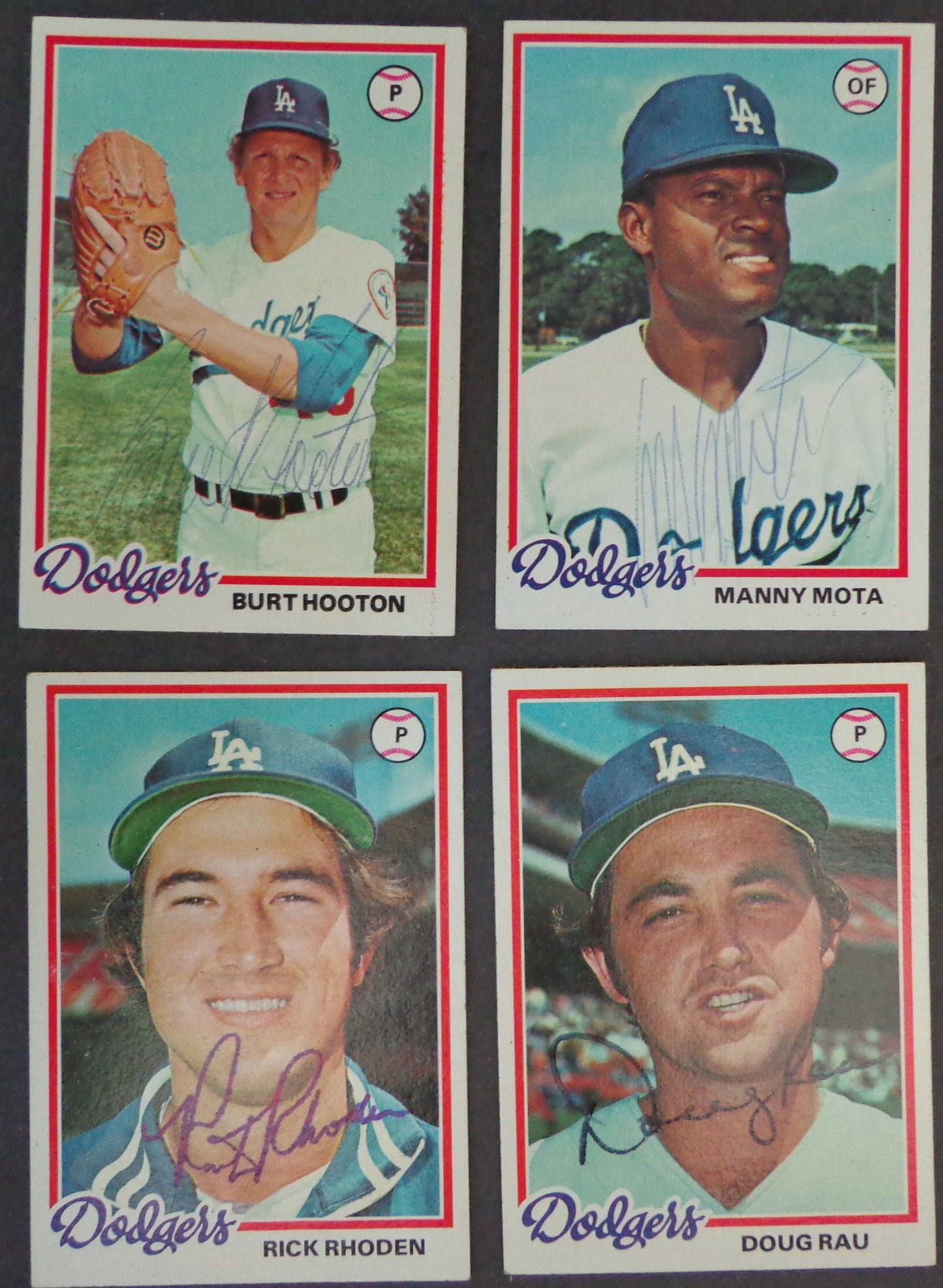 Lot of (4) Los Angeles Dodgers Autographed 1978 TOPPS Baseball Cards 183157