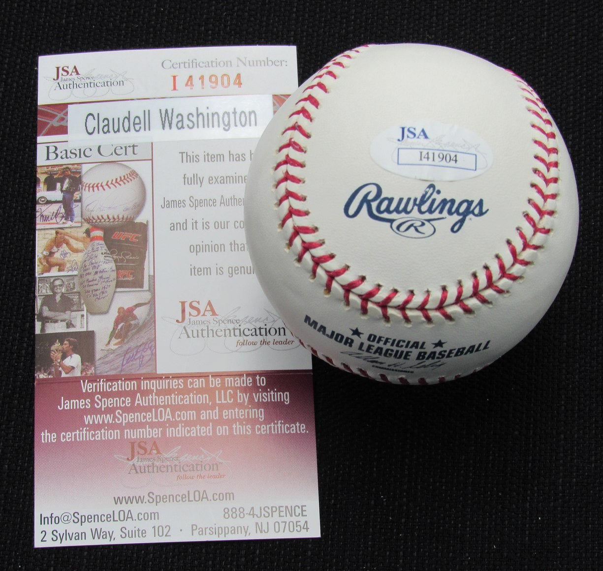 Claudell Washington Signed/Auto Yankees 100th OML Baseball JSA  186786