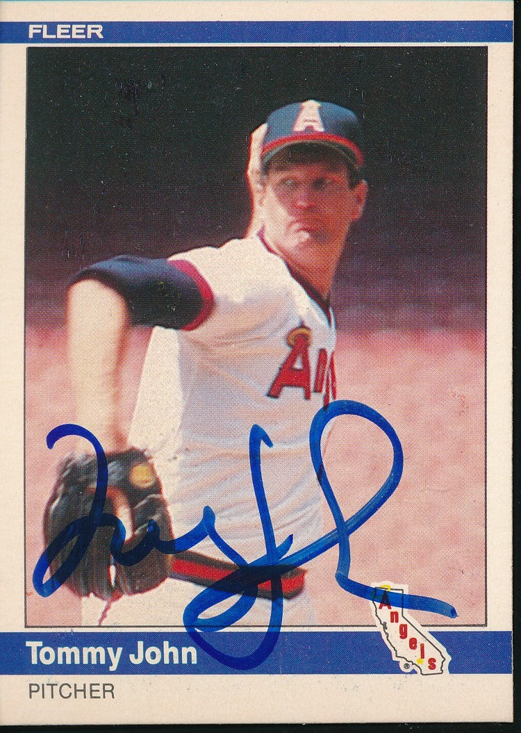 Tommy John Signed/Autographed 1984 Fleer Card #522 California Angels 192286