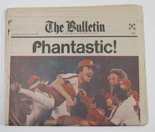 Philadelphia Phillies Win World Series-Oct 22 1980 The Bulletin "Phantastic"