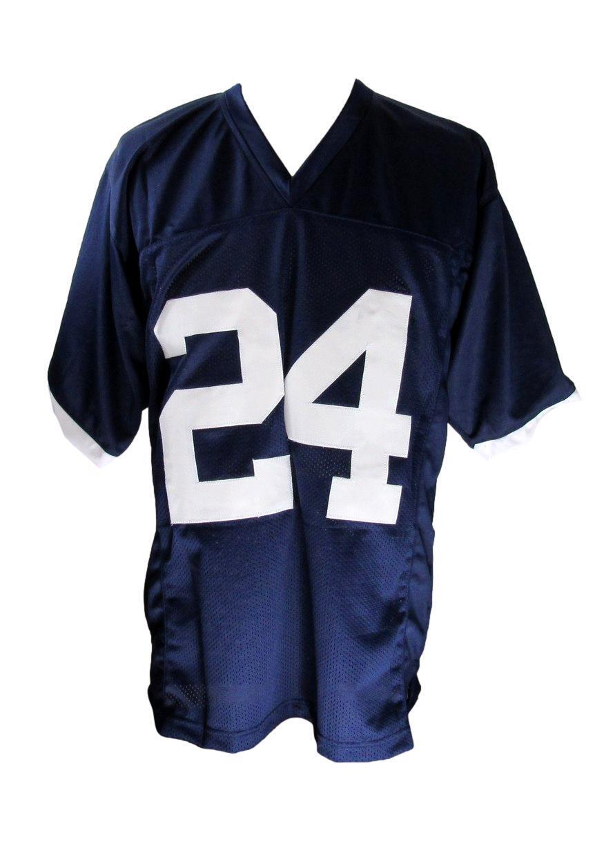 Miles Sanders Autographed Blue Custom Football Jersey Penn State PSU  JSA