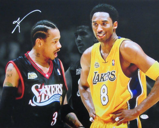 Allen Iverson HOF 76ers Signed/Autographed 16x20 Photo w/ Kobe PSA/DNA 167657