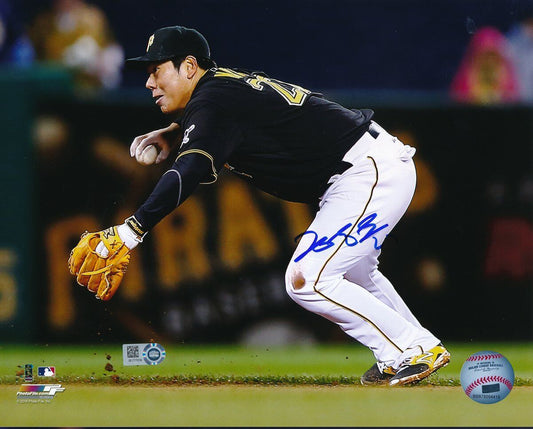 Jung-Ho Kang Pittsburgh Pirates Blue Signed 8x10 Color Photo MLB HOLO 137128