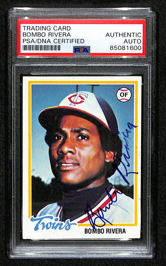 Bombo Rivera Signed 1978 Topps Card #657 Minnesota Twins PSA/DNA 184542