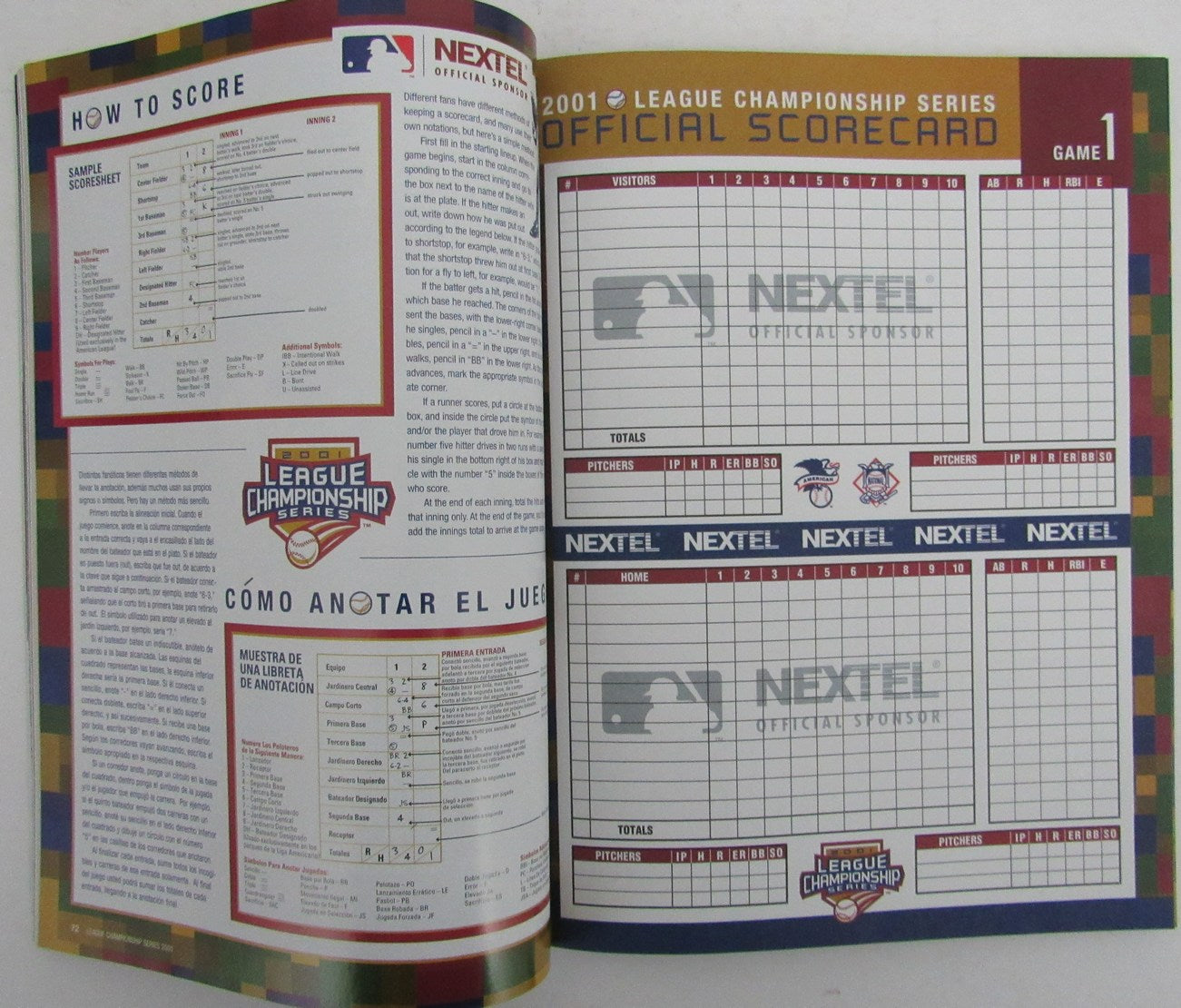 2001 American League Championship Series ALCS Yankees vs Mariners Program 175619