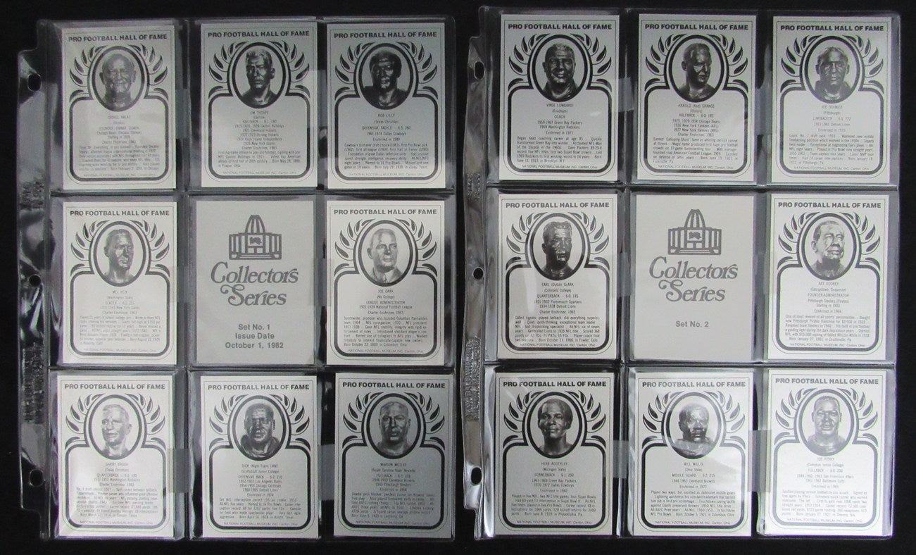 Pro Football Hall of Fame Metallic Card Set Series 1-11 88 Cards w/Binder 167389