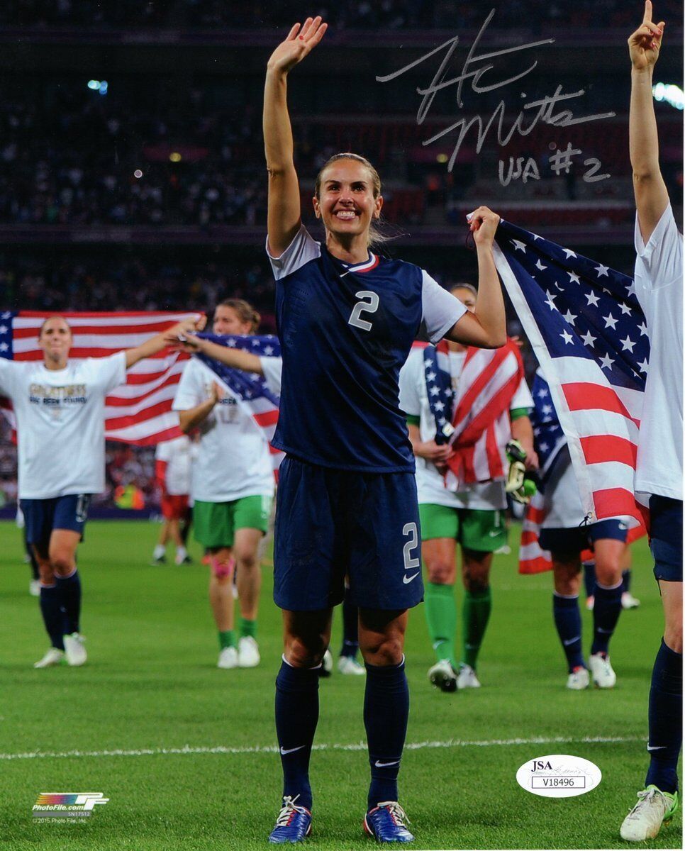 Heather Mitts USWNT "USA  #2" Autographed/Signed Color 8x10 Photo jSA 136723