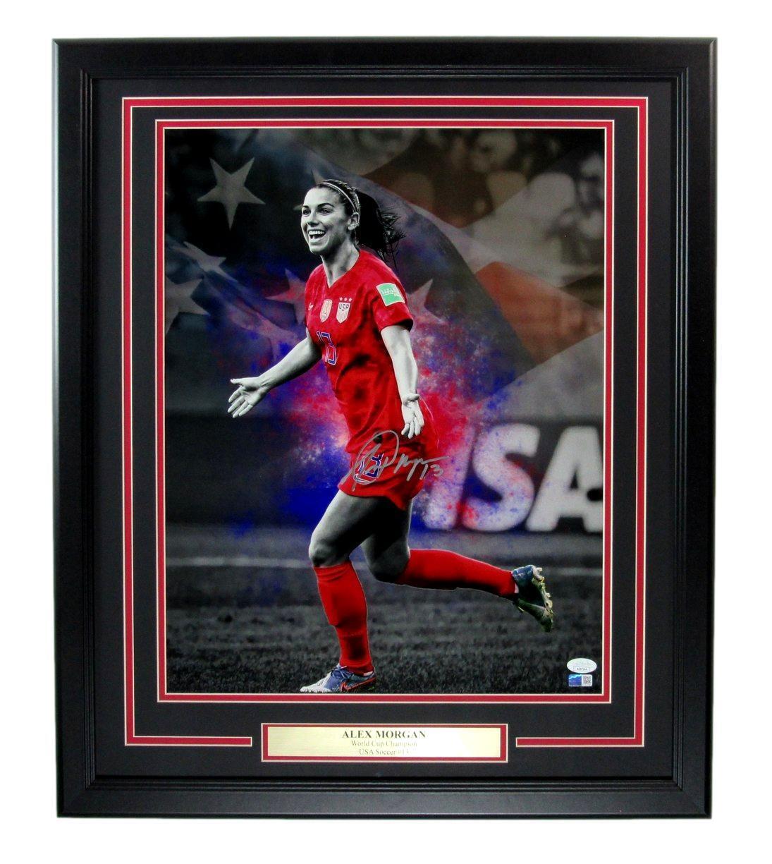 Alex Morgan Autographed 16x20 Photo U.S. Women's Soccer Framed JSA