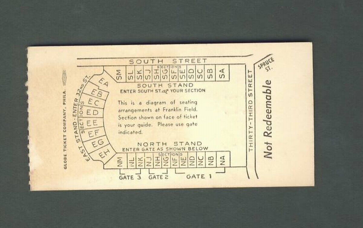 Bucknell vs Penn Ticket Stub 10-16-1965 142225