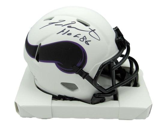 Fran Tarkenton HOF Signed/Inscribe Vikings Lunar  Eclipse Mini Helmet JSA 159052