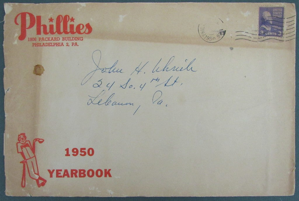 1950 Philadelphia Phillies Year Book/Media Guide with Mailing Envelope 188425