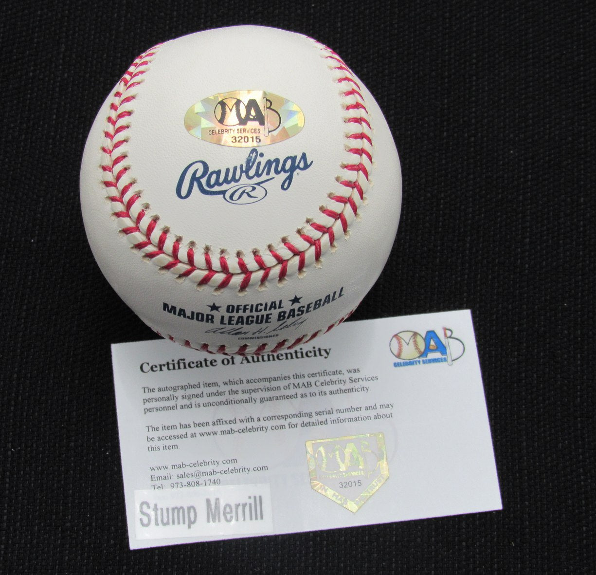 Stump Merrill Signed/Auto Yankees 100th OML Baseball MAB Inscr 187067
