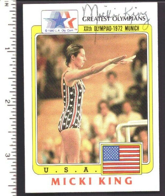 Micki King Diving Signed 1983 Topps Greatest Olympians Trading Card #38 151878