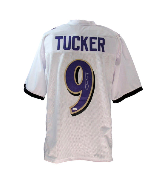 Justin Tucker Signed/Autographed White Custom Football Jersey Ravens JSA 190355