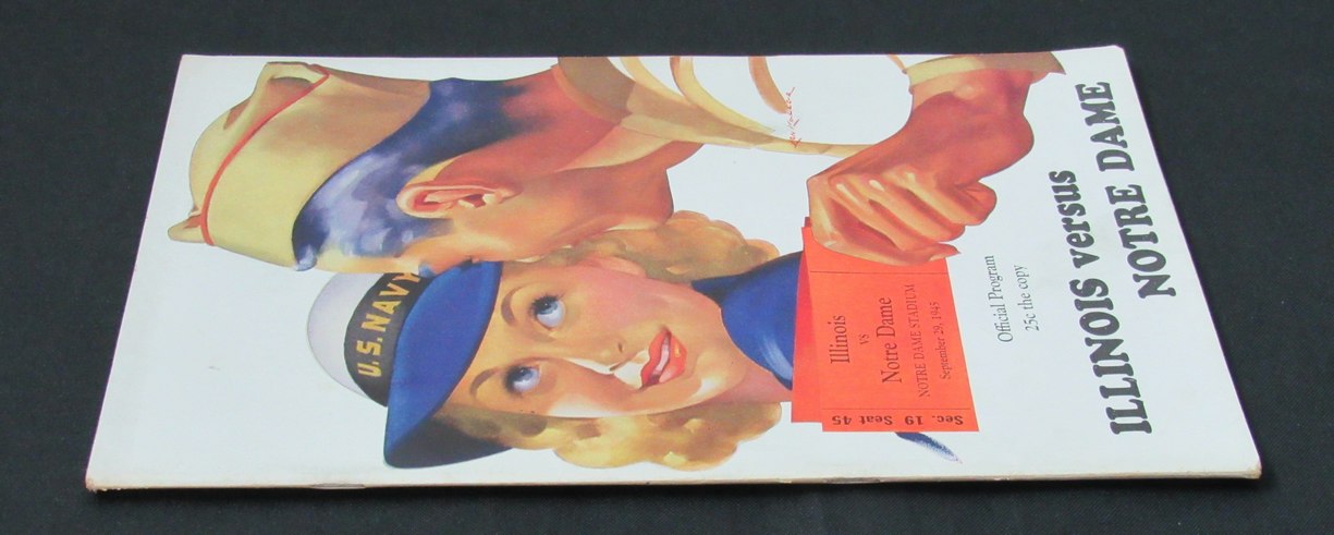 09/29/1945 Illinois vs. Notre Dame College Program 185887