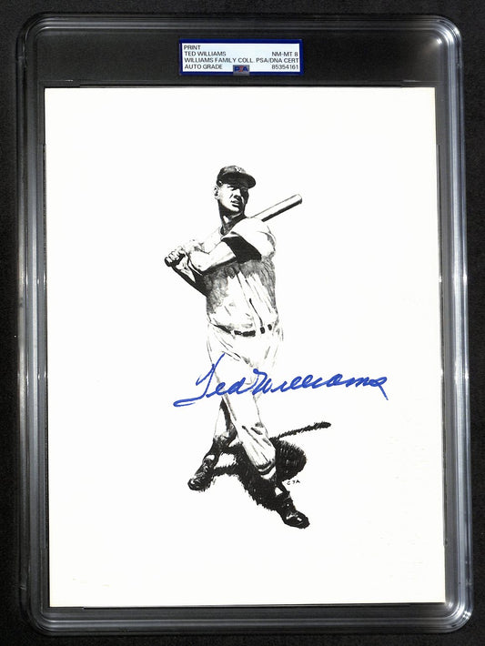 Ted Williams Signed/Auto 8x10 Photo/Print Red Sox PSA/DNA Slabbed 193021