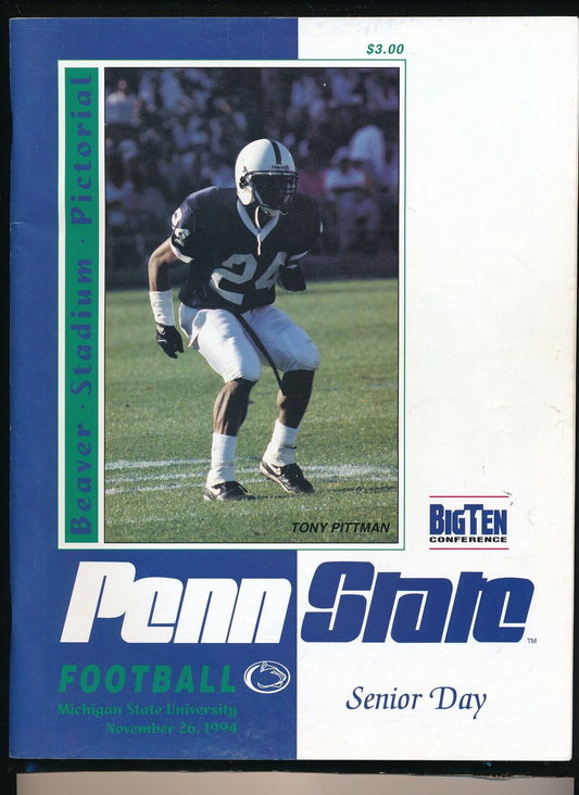 1994 Penn State vs. Michigan State College Football Game Program 11/26