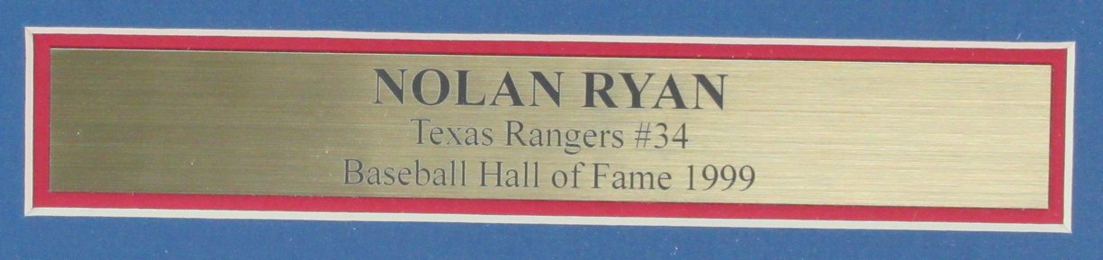 Nolan Ryan HOF Autographed 8X10 Photo Texas Rangers Framed JSA 181167