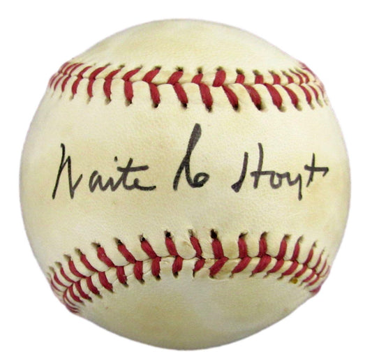 Waite Hoyt HOF Signed/Auto Wilson Official Size Baseball Yankees JSA 191765