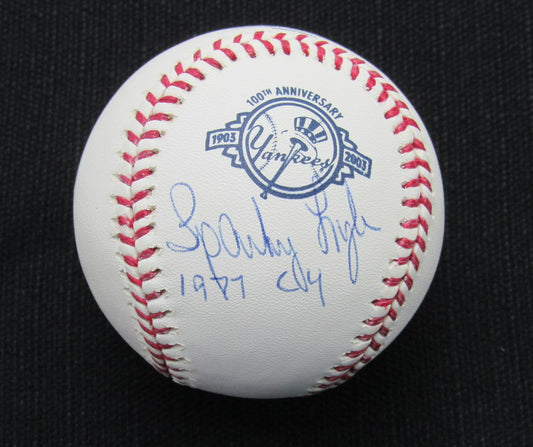 Sparky Lyle Signed/Auto Yankees 100th OML Baseball PSA/DNA 186992