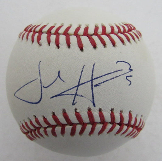 Josh Harrison Phillies Autographed/Signed Rawlings Baseball OML JSA 129945