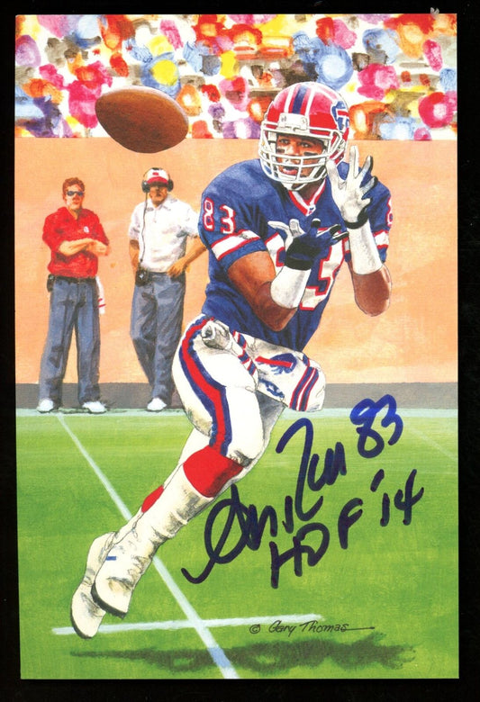 Andre Reed HOF Autographed/Inscribed Goal Line Art GLAC Postcard Bills JSA