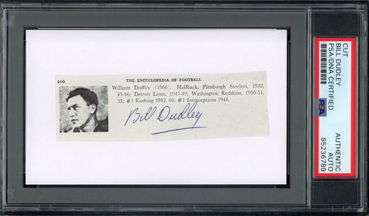 Bill Dudley HOF Signed/Auto Cut Photo on 3x5 Card Steelers PSA/DNA 188266