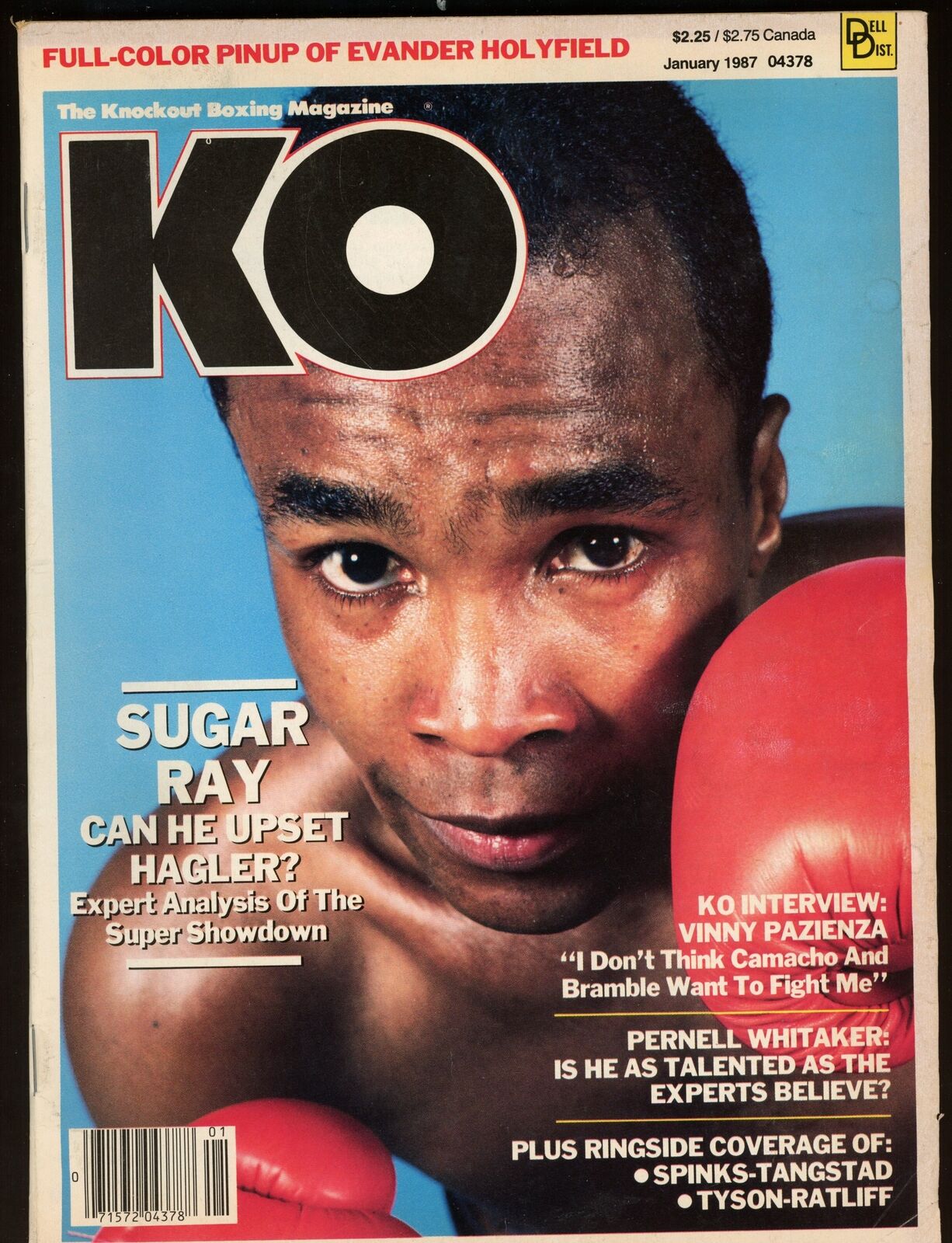 January 1987 KO Boxing Magazine Sugar Ray Leonard on Cover 177684