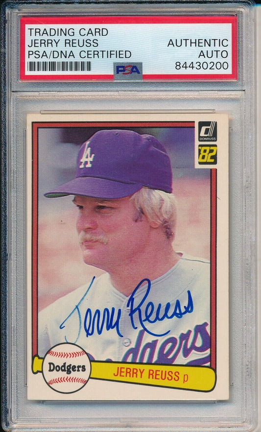Jerry Reuss LA Dodgers Signed/Auto 1982 Donruss Card #284 PSA/DNA 164180