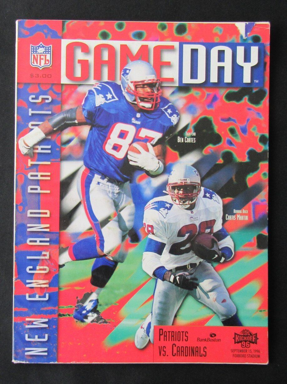 1996 New England Patriots vs. St. Louis Cardinals Program Ben Coates 09/15