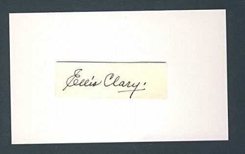 Ellis Clary Senators Browns Signed/Auto/Autograph Cut 3x5 Index Card 124315