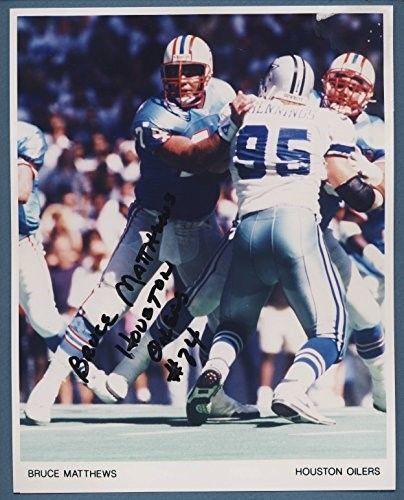 Bruce Matthews Houston Oilers Autographed/Signed 8x10 Photo 125767