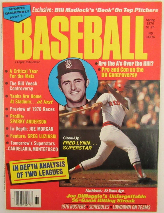 Spring 1976 Baseball Magazine with Fred Lynn, Boston Red Sox on Cover 164509