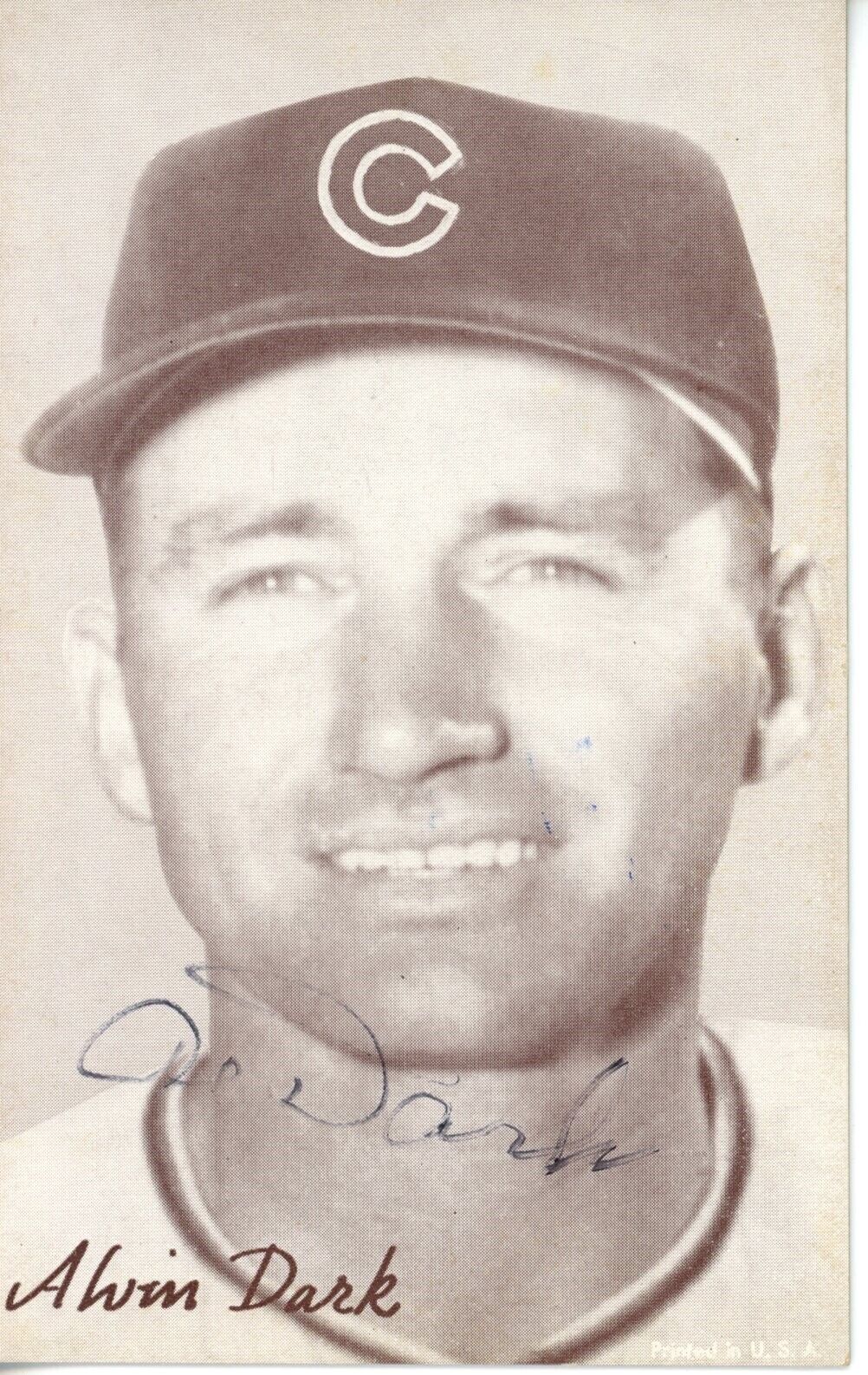 Al Dark Chicago Cubs Signed/Autographed 1947-1966 Exhibit Postcard 166975