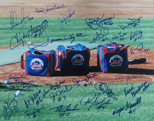 1969 Mets Team Signed (26) 11x14 Photo WS Champions Ryan (HOF) McGraw 187332