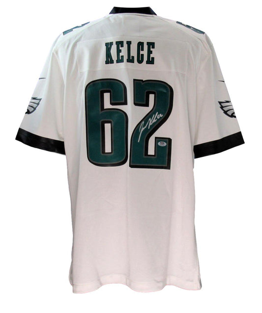 Jason Kelce Signed White Nike Replica Football Jersey Eagles PSA/DNA 190423